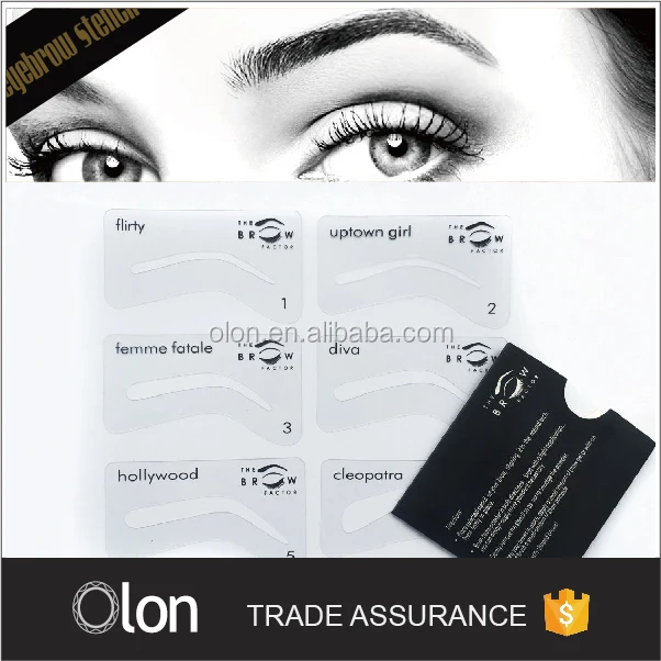 

6 Styles Wholesale eyebrow stencils For Makeup Tools, Transparent