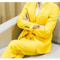 

10 Color M-6XL Plus Size Mens Suits Korean Fashion Business Casual 3 Piece Set Groom Wedding Suits Outwear (Jacket Pants Vest)