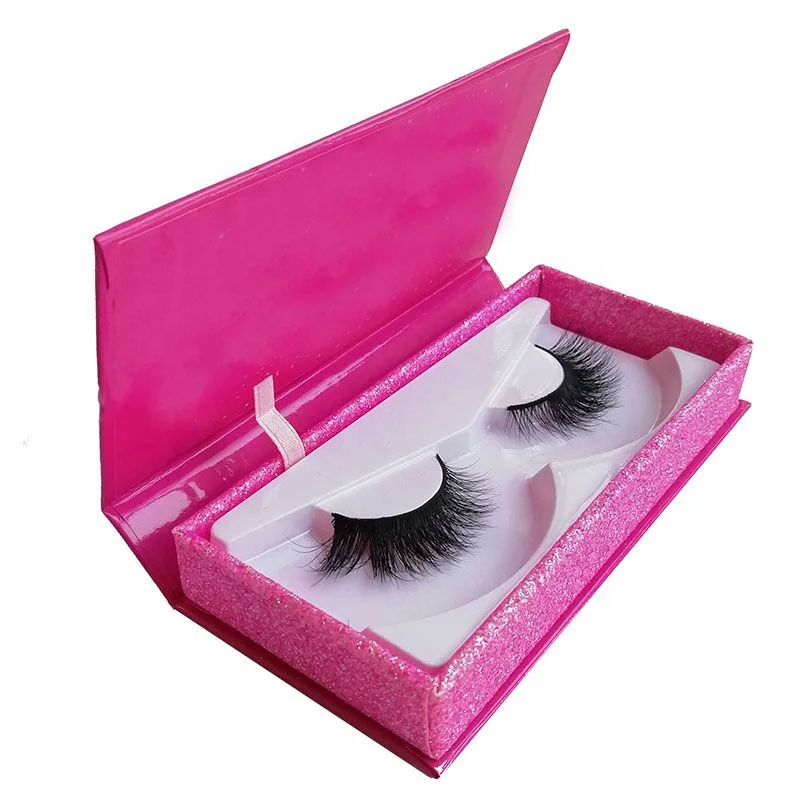 

Private Label Magnetic Rectangle 1 Pair Pink Custom Eyelash Box, Colored