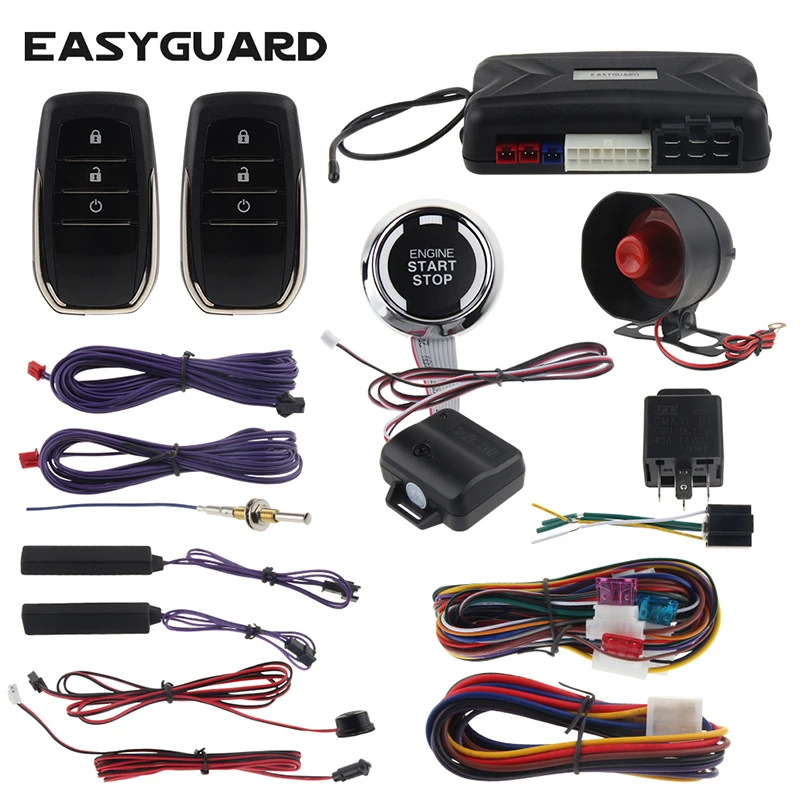 Pke Keyless Entry System Push Button Switch Remote Car Starter Security