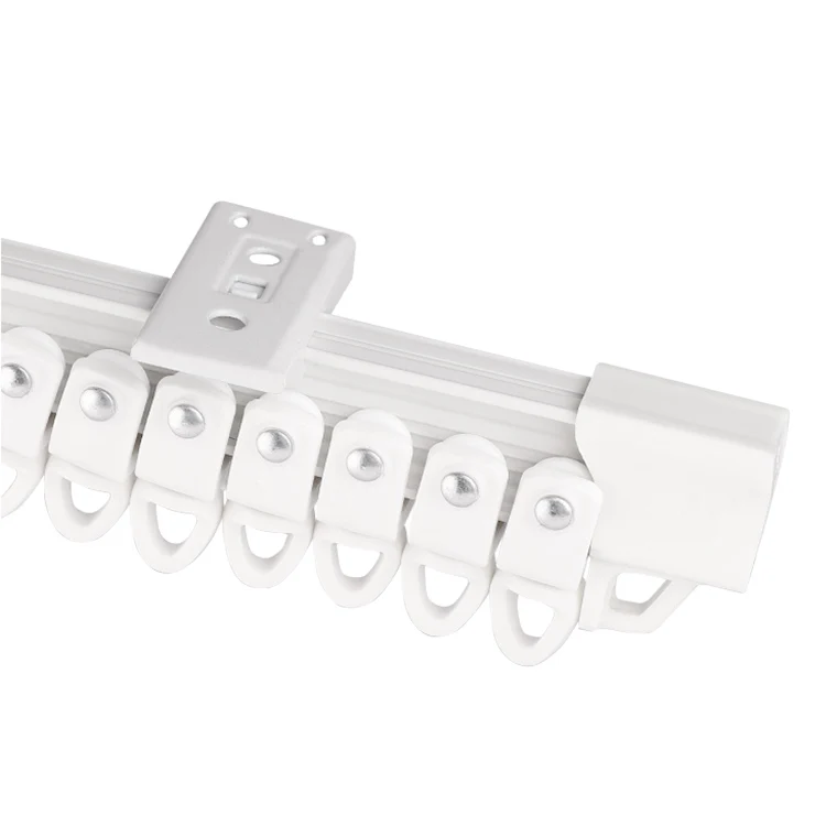 

Hospital window flexible ceiling mount curtain rod with strong gliders curtain rail track, Ivory white