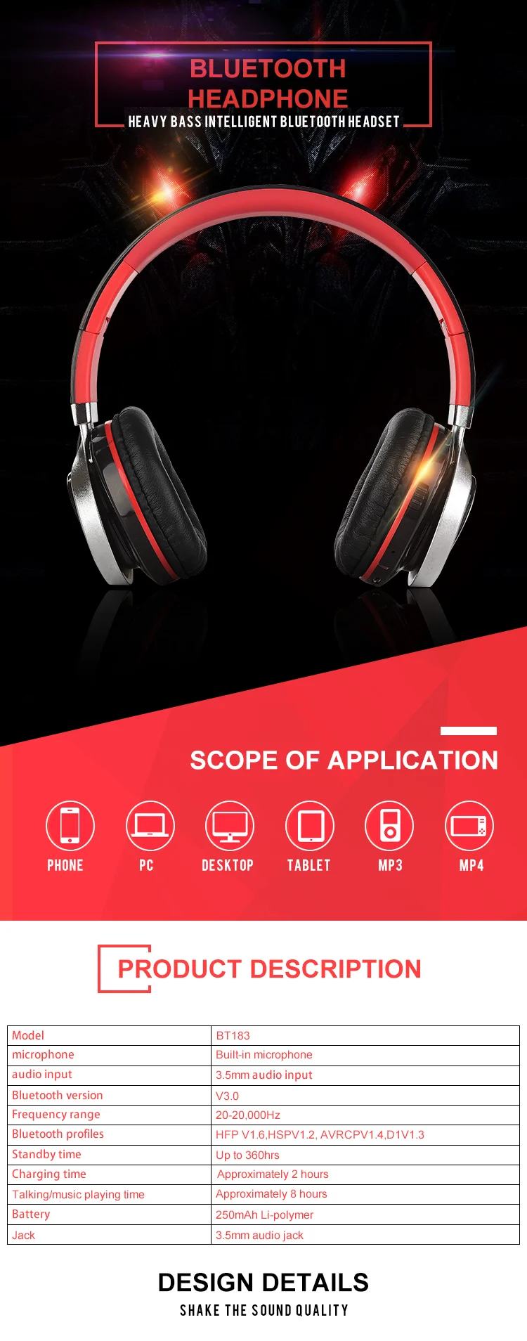 Best Selling Portable Wireless Bluetooth Headset With Led Light Buy