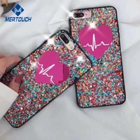 

Electrocardiograph Love Shiny Glitter Shine Mobile Phone Case for iPhone X 8 8plus 7 7plus 6 6plus , For iPhone X ECG cases