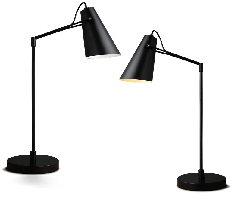 

Simig lighting 2021 nordic brushed steel adjustable reading book lamps modern black table lamp for living room, Black/white/brown