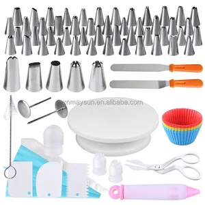 Image of Wholesale Rotating Cake Decorating Supplies kit including turntable set Cake making Tools with Pastry Bag
