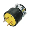 South American Rubber Yellow Electrical Non Grounded Plug Connector Socket