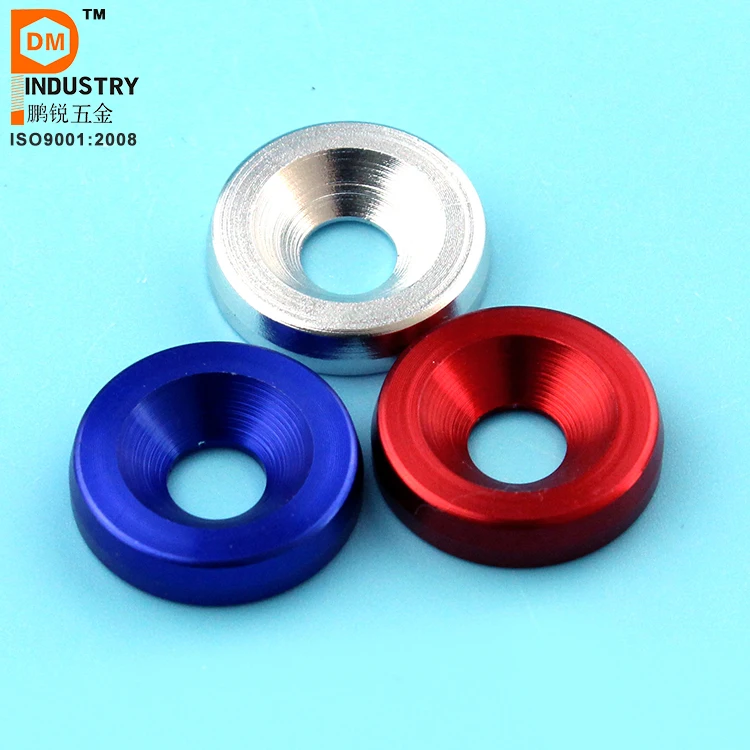 Metal Aluminum Colored Anodized Plain M4 M5 M6 M8 Black Aluminum Cone Washer Conical Cone Cup