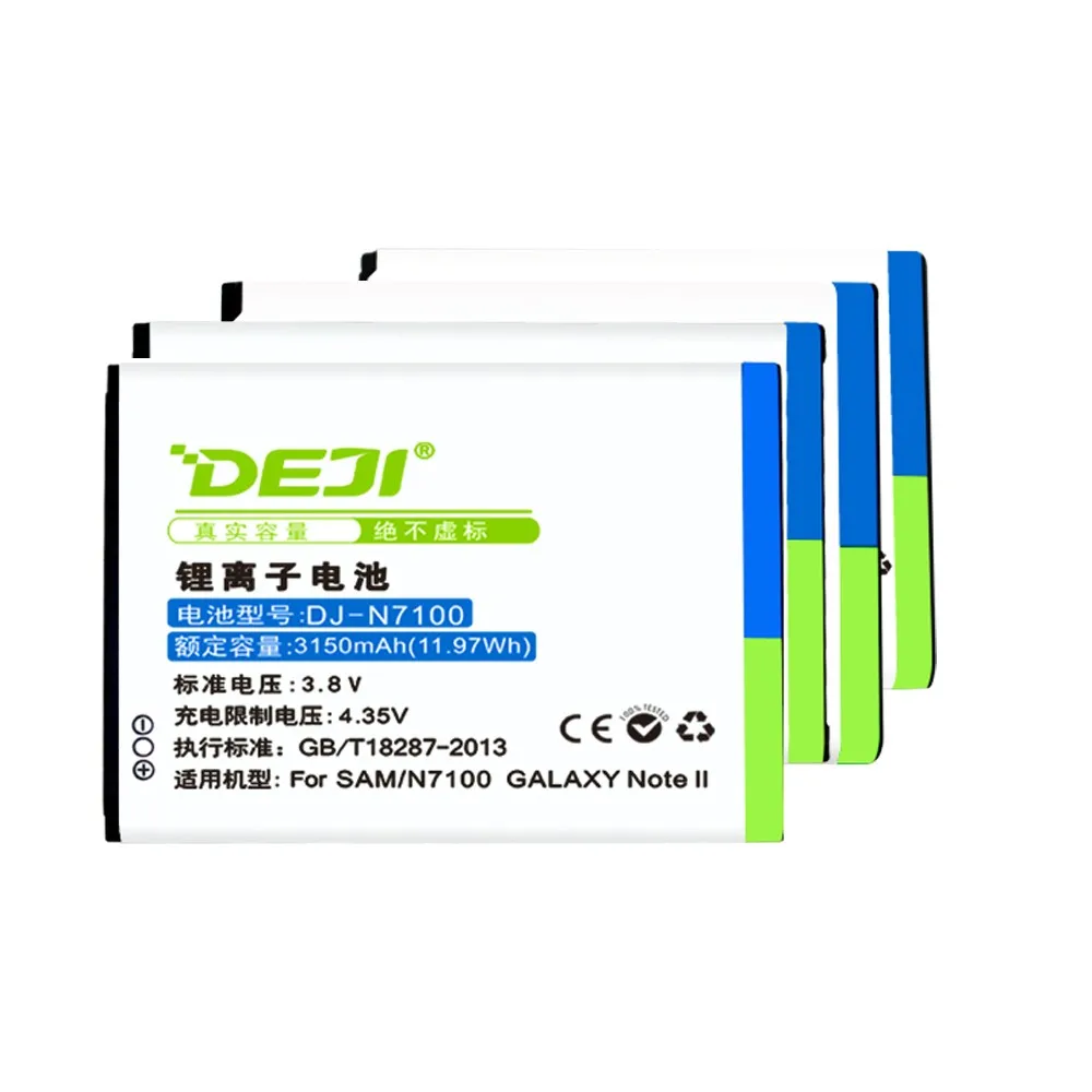 DEJI/ OEM battery high quality battery for Samsung note 2 battery N7100 3100mAh