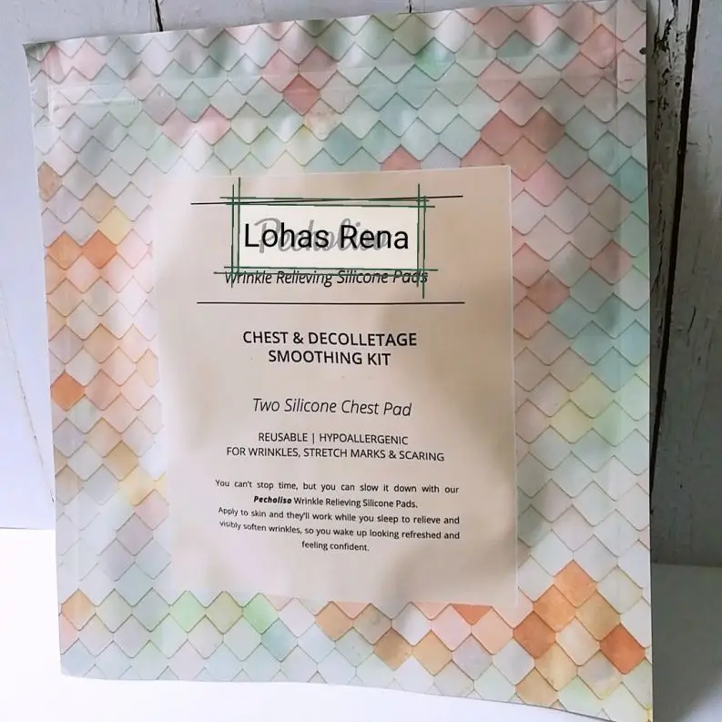 

2PCS 2019 Reusable Overnight Wrinkle Remover Silicone Anti Wrinkle Chest Pad For Cleavage Decollete Skin with foil bag, Transparent;customized color