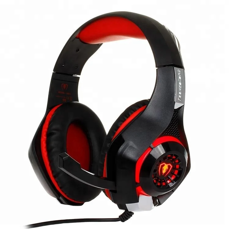 

Beexcellent GM-1 Gaming Headphone with Mic LED Light Stereo Game Headset 3.5MM Wired USB Headband Headphones For PC/PS4 Gamers, Black blue;black red