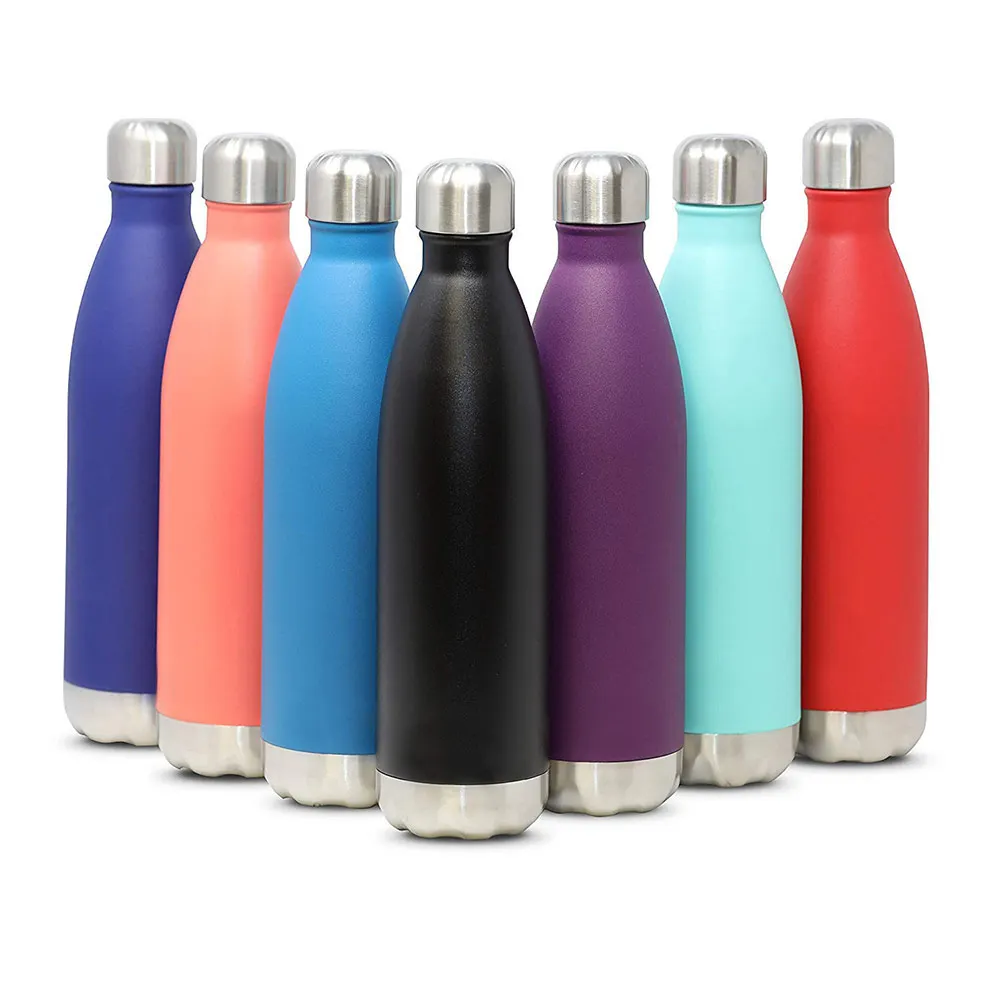 

Stainless Steel Vacuum Insulated Water Bottle Leak-Proof Double Walled Cola Shaped Bottle Keeps Drinks Cold 24 Hrs Hot for 12Hrs