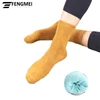 Hot selling man towel thicken socks anti slip terry sole breathable custom logo plain cotton lovers crew socks