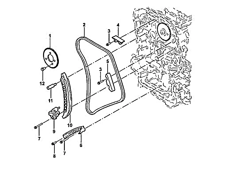 Timing Chain Assy 2.2l Oe No. Bk2q 6268 Aa Finish No. 1704087 Buy