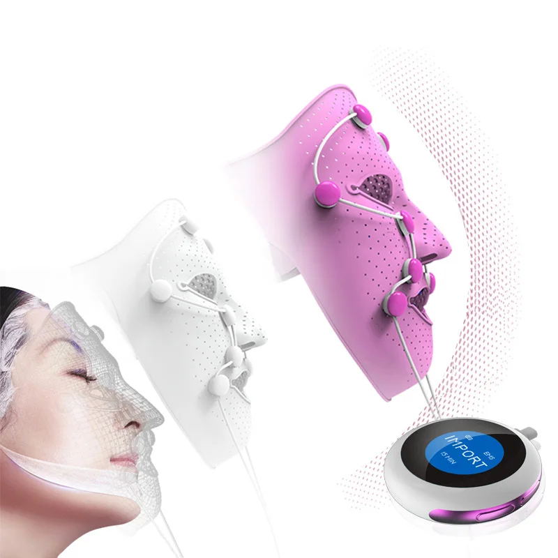

3D Magnetic Vibration EMS Heat Nourish Face Lifting Firm Skin Massage Anti-wrinkle Breathable, Pink