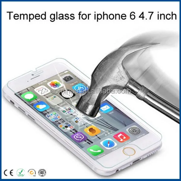 

Factory Direct mobile accessory 2015 9H 0.33MM tempered glass screen protector for iphone 6 6 7 4.7 inch