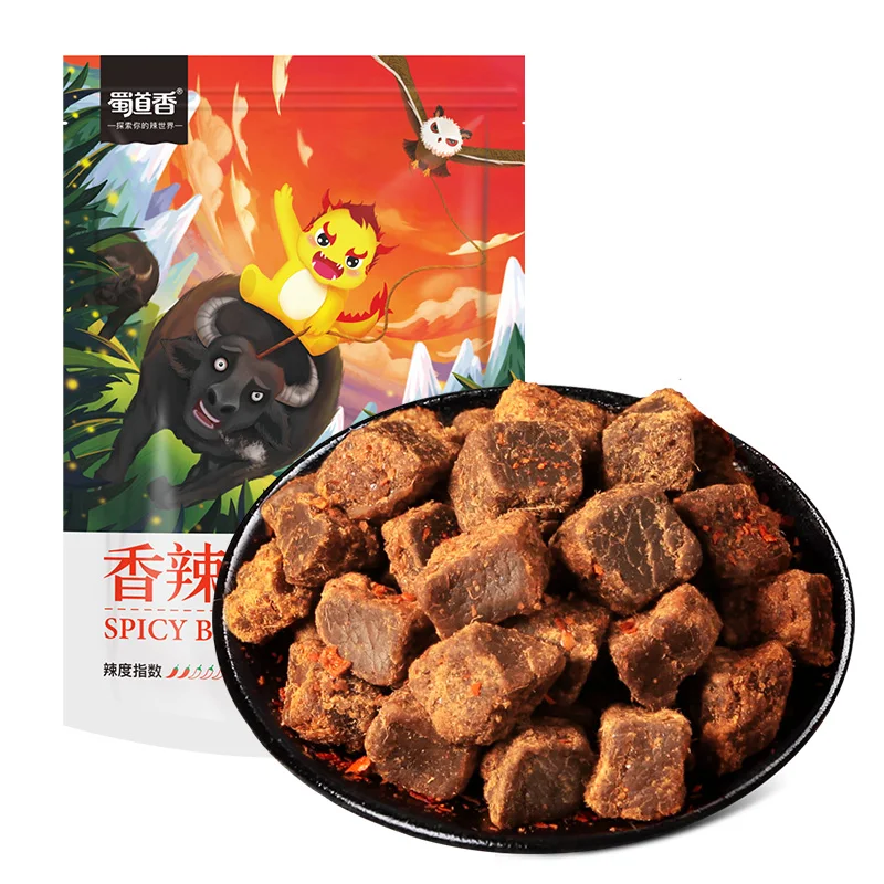 
Shu Dao Xiang China Wholesale Websites OEM Products 100g Cooked Meat Spicy Food Snack Food dried beef jerky 