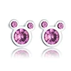 2019 New Mickey Mouse Stud Earrings 925 Sterling Silver Pink CZ Earrings Studs For Girls