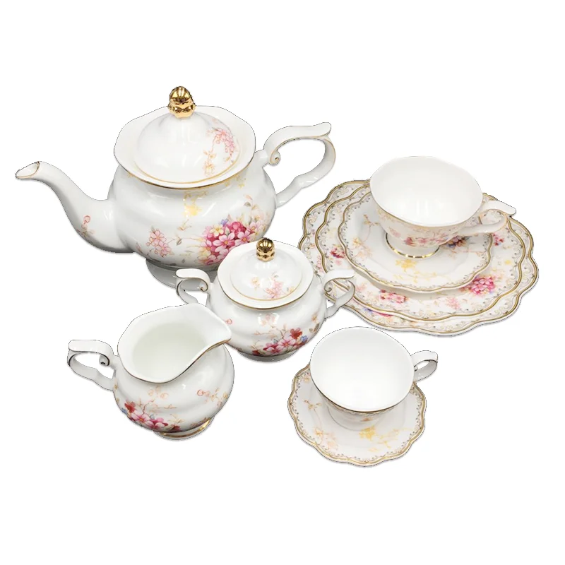 22PCS tea set for adult European retro ceramic tea set ceramic coffee pot ceramic teapot//coffee//afternoon tea