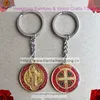 Alloy benedict keychain, religious key ring, saint Benedict key ring, icon keychain,catholic keyring