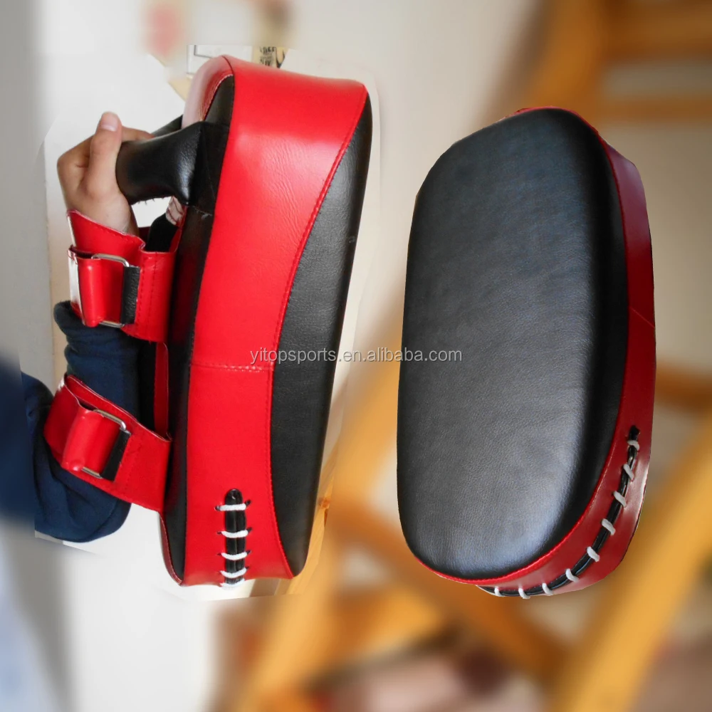 

curved Muay Thai boxing kicking pad, Red ,black,white,yellow