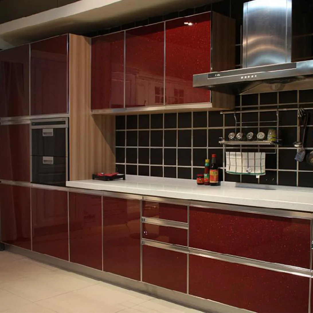 Modular Kitchen Cabinet With Aluminium Glass Kitchen Cabinet Doors