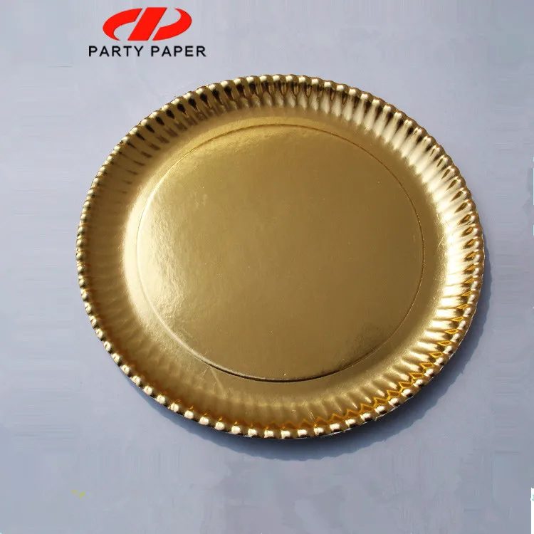 Disposable Paper Charger Gold Plates 