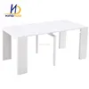 new design 10 seaters white wooden extended dining table with extending mechanism