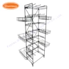 Light duty retail store metal hook floor display stand for socks