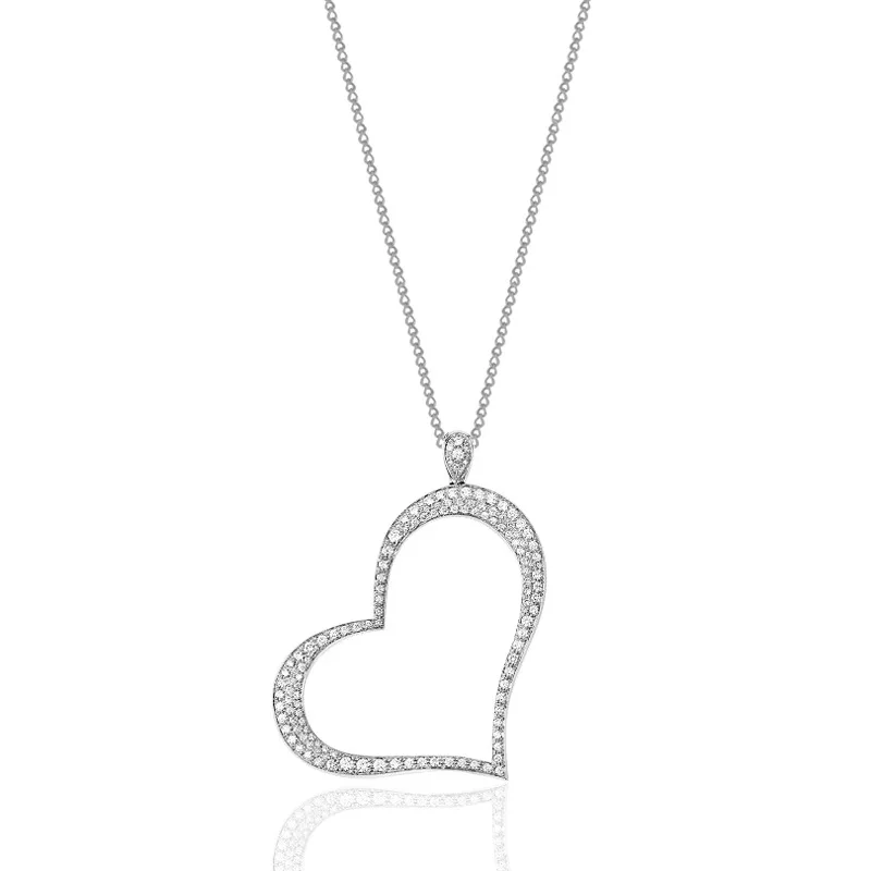 Wholesale Love Heart Design 925 Sterling Silver Women Necklace