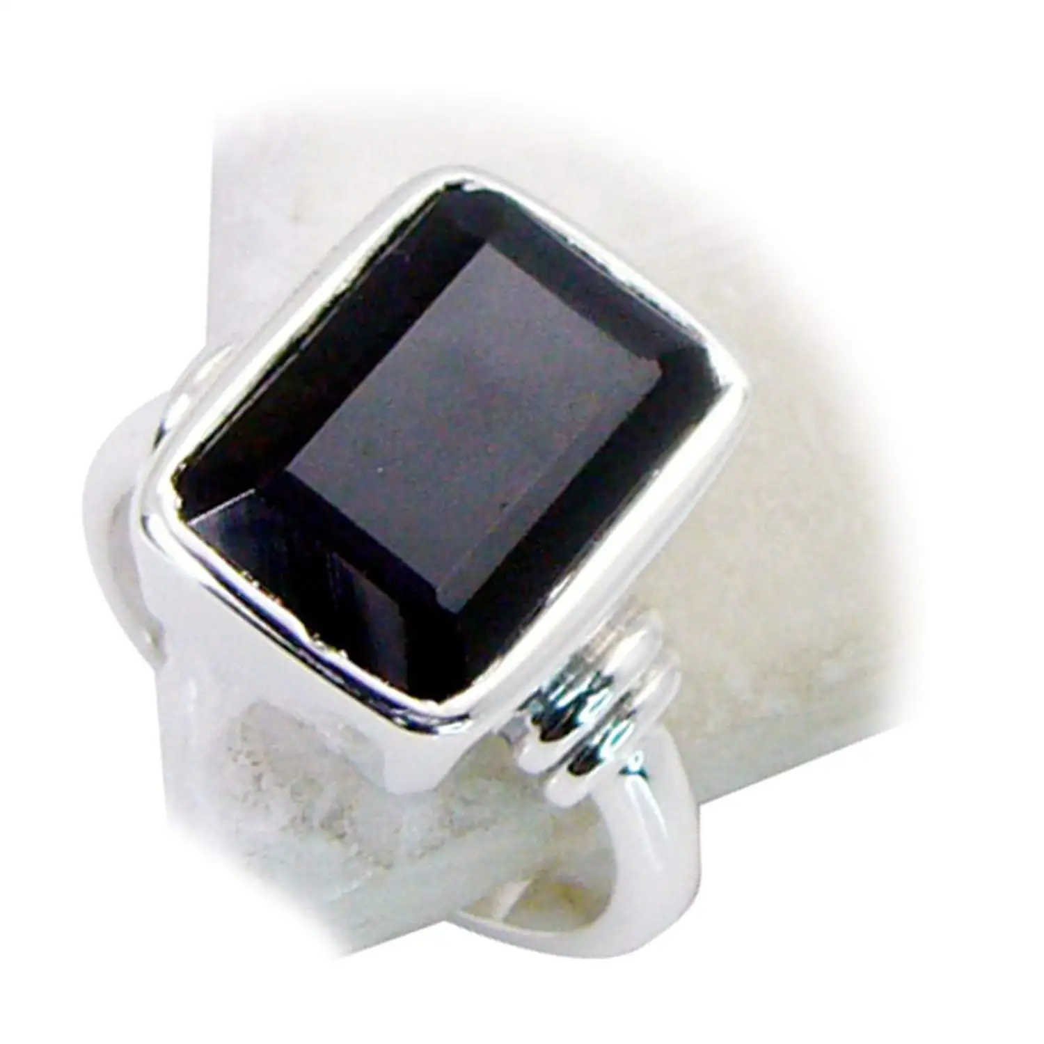Jewelryonclick Natural Black Onyx Sterling Silver Engagement Rings For Women Fashion Wedding Jewelry Gift