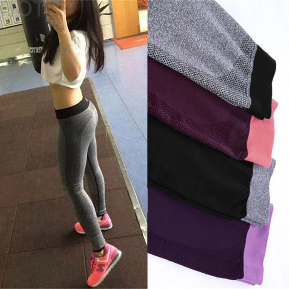 2016 Lady Women Sport Leggings Workout Pants Sport Fitness Bodybuilding Leggings And Running Leggings