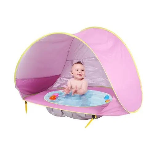 

Kids Baby Games Beach Tent Sunshelter Tent Build Waterproof Outdoor Swimming Pool Play House Tent Toys Beach Dropship, Blue pink orange