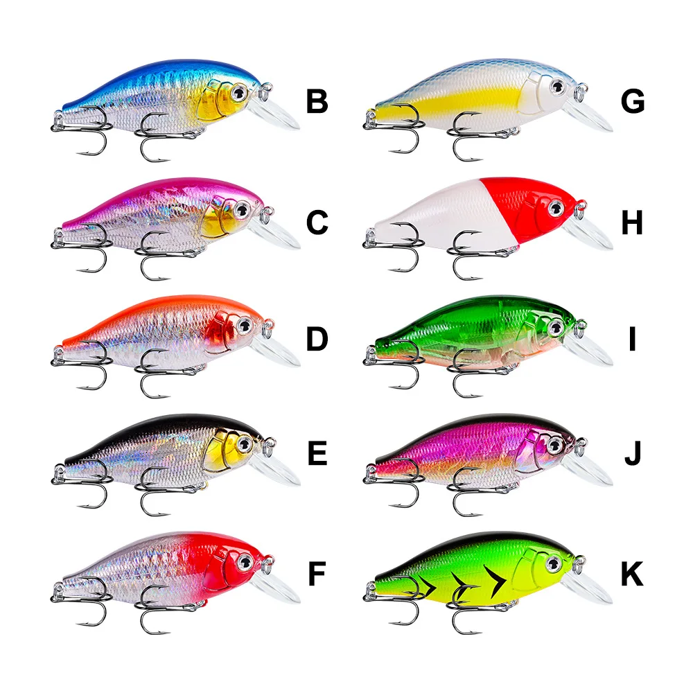 

Fulljion 7cm 13.04g Wobbler Crankbaits Minnow Artificial Hard Baits fishing lures, 10 color as showed