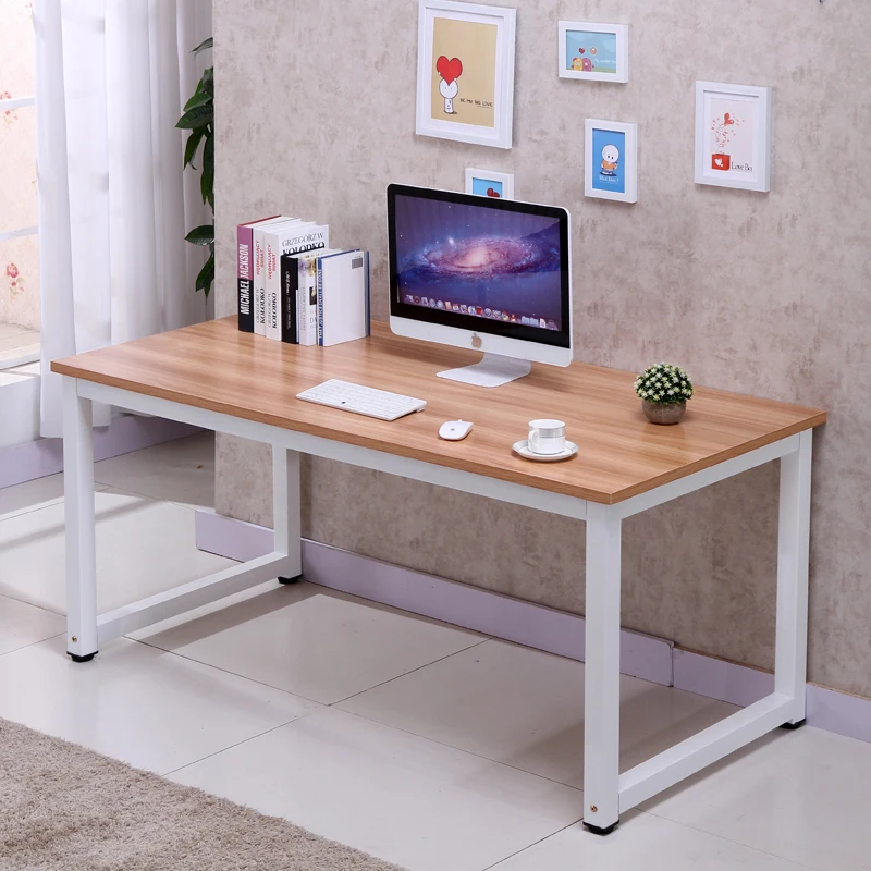 Simple Style Computer Desk Vintage Wood Metal Frame Computer Table For ...