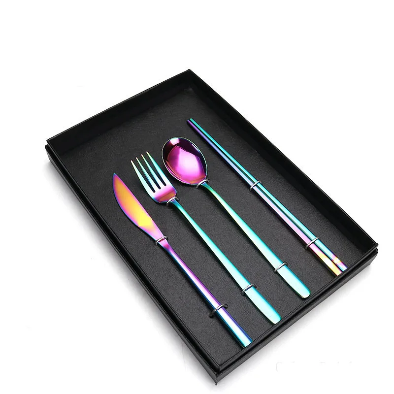 

Pvd Coating 2Pcs Stainless Steel Wedding Cutlery 4Pcs Flatware sets Custom logo, Silver,gold,rose gold,black,,rainbow