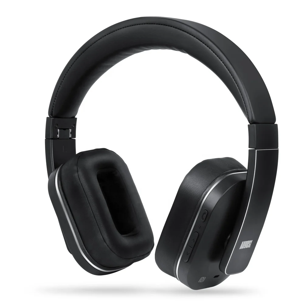 

August Active Noise Cancelling Wireless Bluetooth Headphones Headset, Black