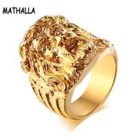

Hot Sale Religious Jesus Head Finger Ring Anillo Gold Ring Designs For Men Stainless Steel Ring Jewelry