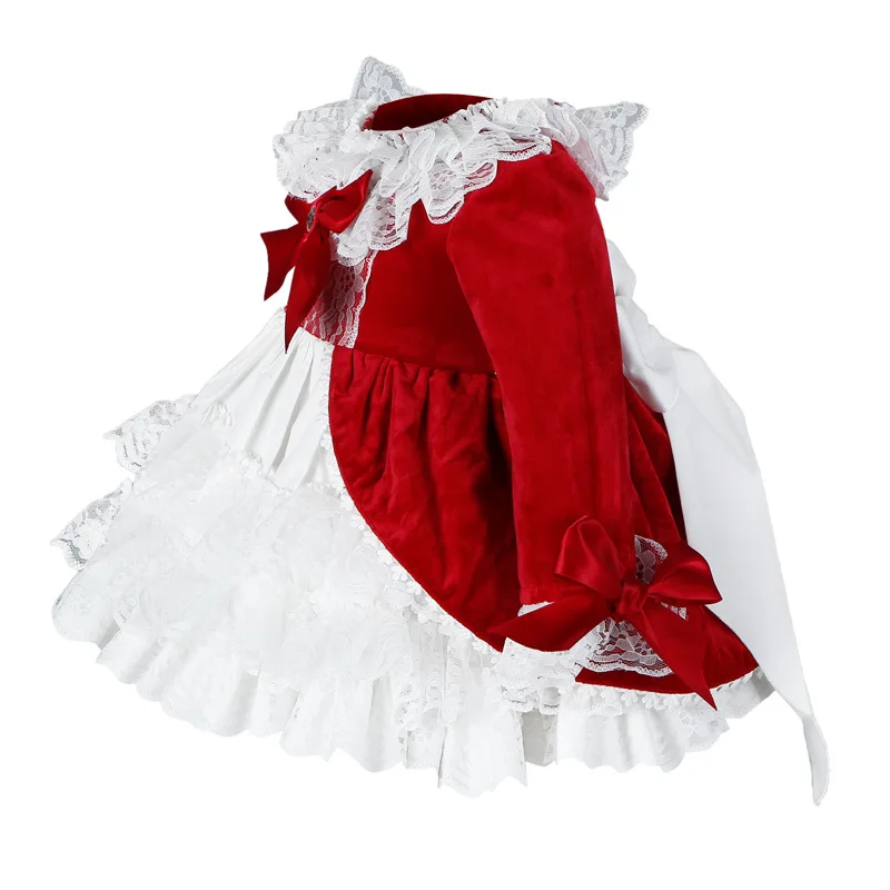 girls' dresses Vintage Baby Spanish Dress Pom Pom Ball Princess Dress Lolita Christmas Party Dress for Girl