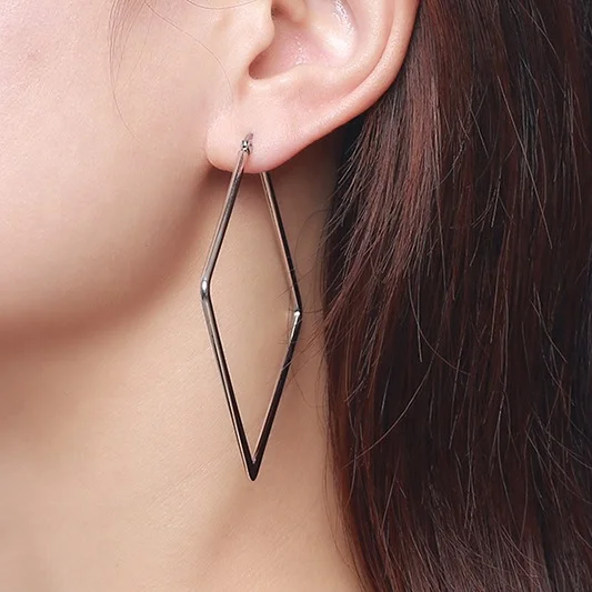 

Shenzhen Wholesale Jewelry 316L Stainless Steel Hoop Earring Jewelry Geometric Ear Ring, White