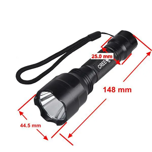 Topcom High power Led Reflector XPE C8 Tactical Flashlight