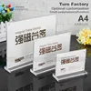 Acrylic Sign Holder and Menu Holder, 5 x 7 inches Images with Finish acrylic Display Stand and table Standing Poster Frame