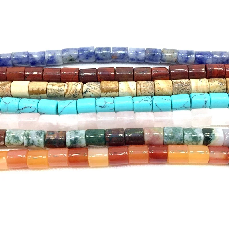 
Natural Stone Beads String 6x7 mm tube cylinder cube bead For DIY Making Jewelry Supplies  (62216119772)