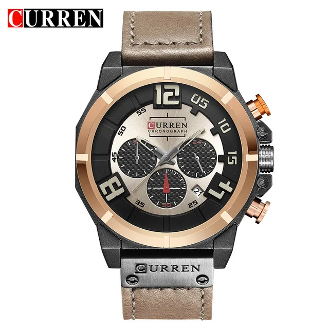 

Curren 8287 New In Stock Watch Brand Men Chronograph High Quality Clock Men Date 24 Hours Quartz Relogio Masculino, 7 colors for choice