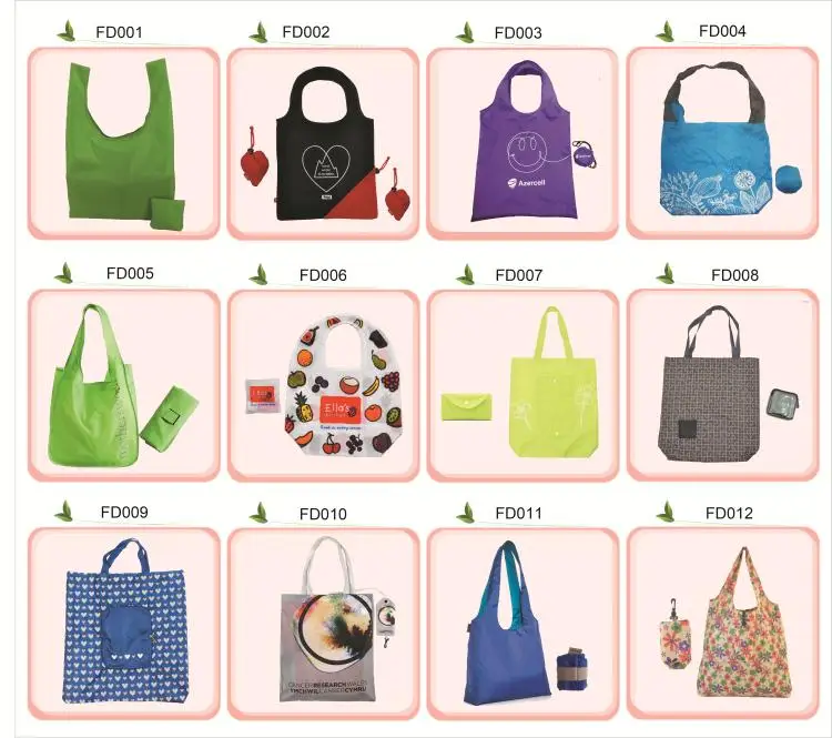 300D Polyester Dot Pronted Reusable Grocery Shopping Bags with Foldable Button For Groceries Shopping Trip