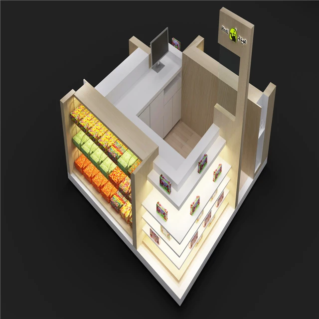 Food Retail Shop 3d Floor Plan Free Design Prefab Candy Kiosk