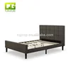 Upholstered Square Stitched Platform Bed with Footboard fabric bed
