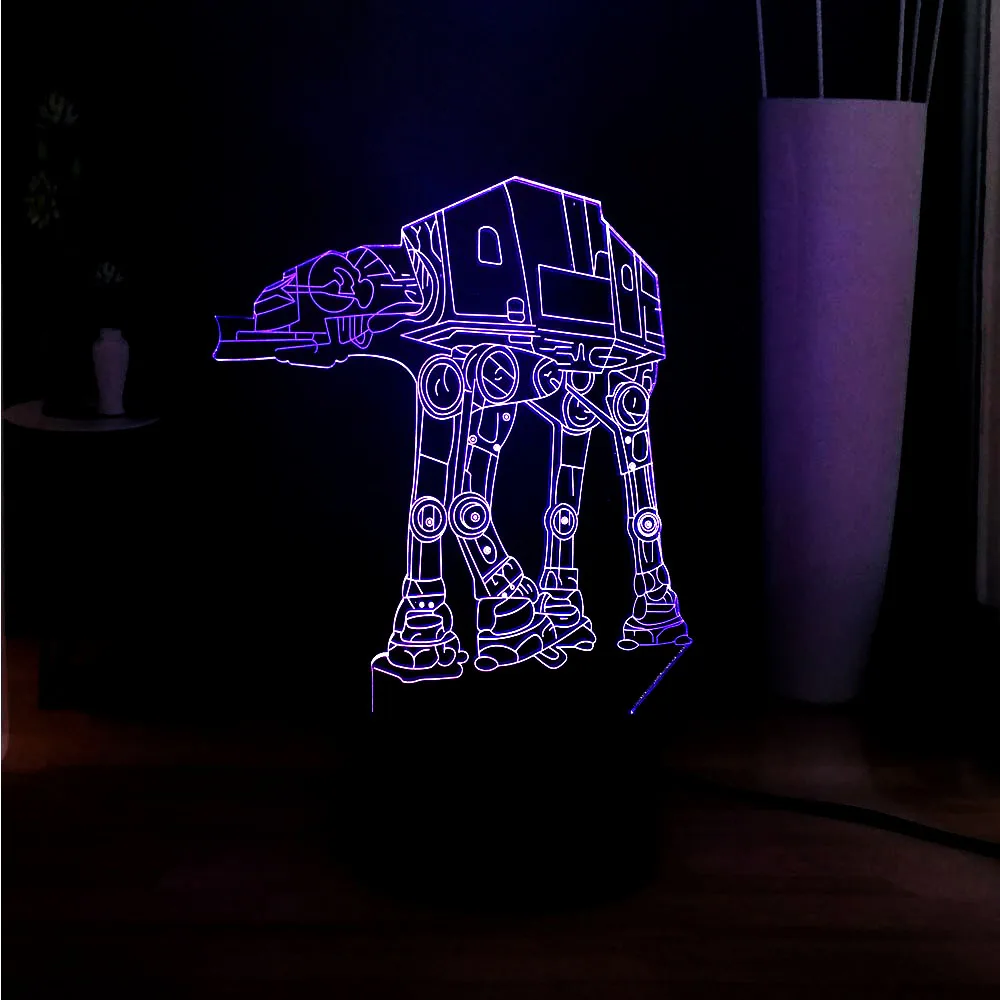 New 3D Cartoon Lamp 3 Color Change planet Wars Robot Dog LED Night Light Baby Sleep Light Children Birthday Party Toys Gift