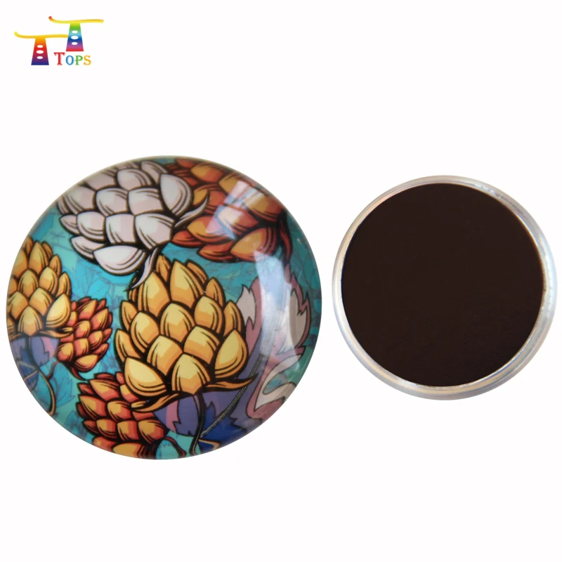 

3d Vienna 50mm Square Dome Crystal Glass Venice Tokyo Phuket Souvenir Glass Magnet, Cmyk