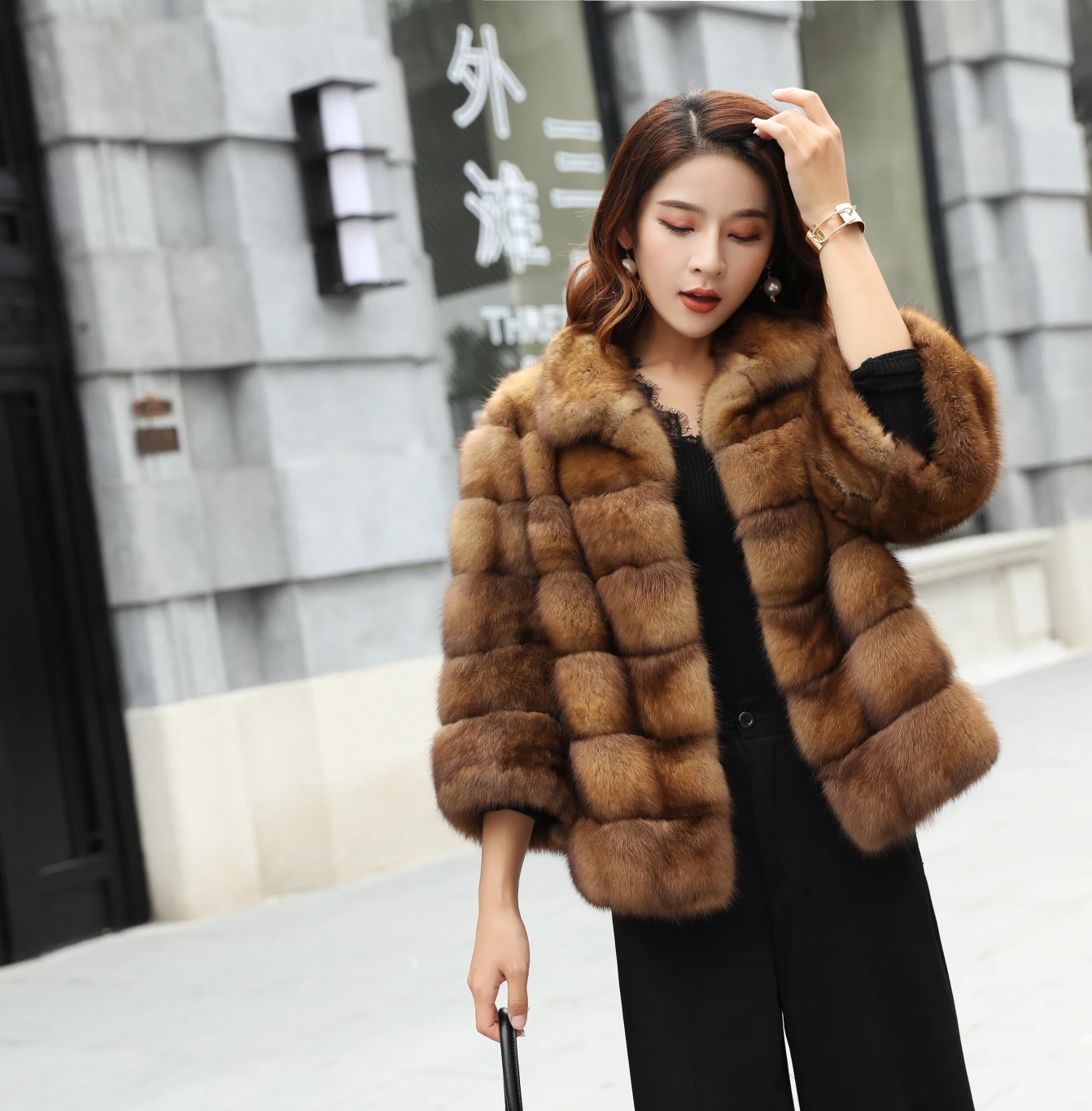 Chinese Style Short Sheared Sexy Mink Natural Fur Coat 2018 For Ladies ...