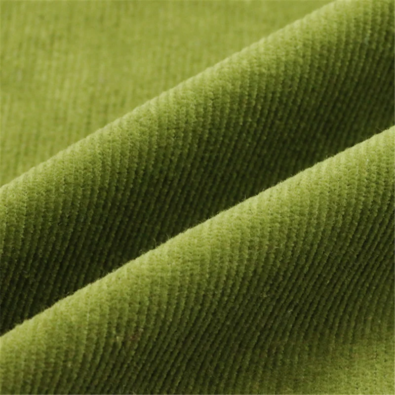 Soft Comfortable Yarn Dyed Cotton Spandex Green Corduroy Fabric - Buy ...